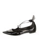 Jimmy Choo Patent Leather Leather Trim Embellishment Ballet Flats