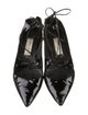 Jimmy Choo Patent Leather Leather Trim Embellishment Ballet Flats