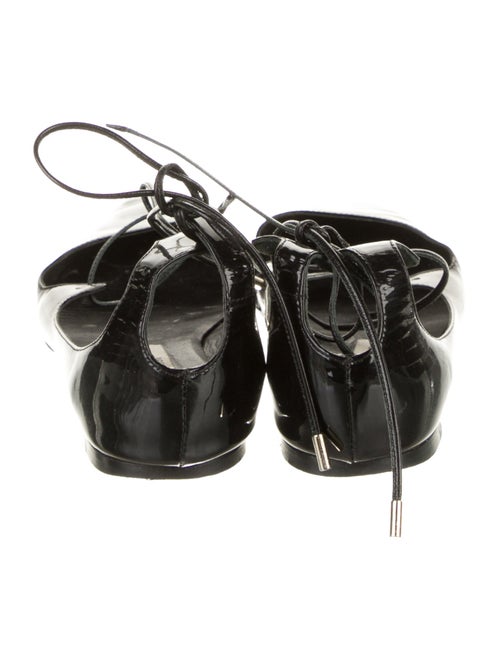 Jimmy Choo Patent Leather Leather Trim Embellishment Ballet Flats