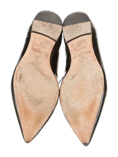 Jimmy Choo Patent Leather Leather Trim Embellishment Ballet Flats