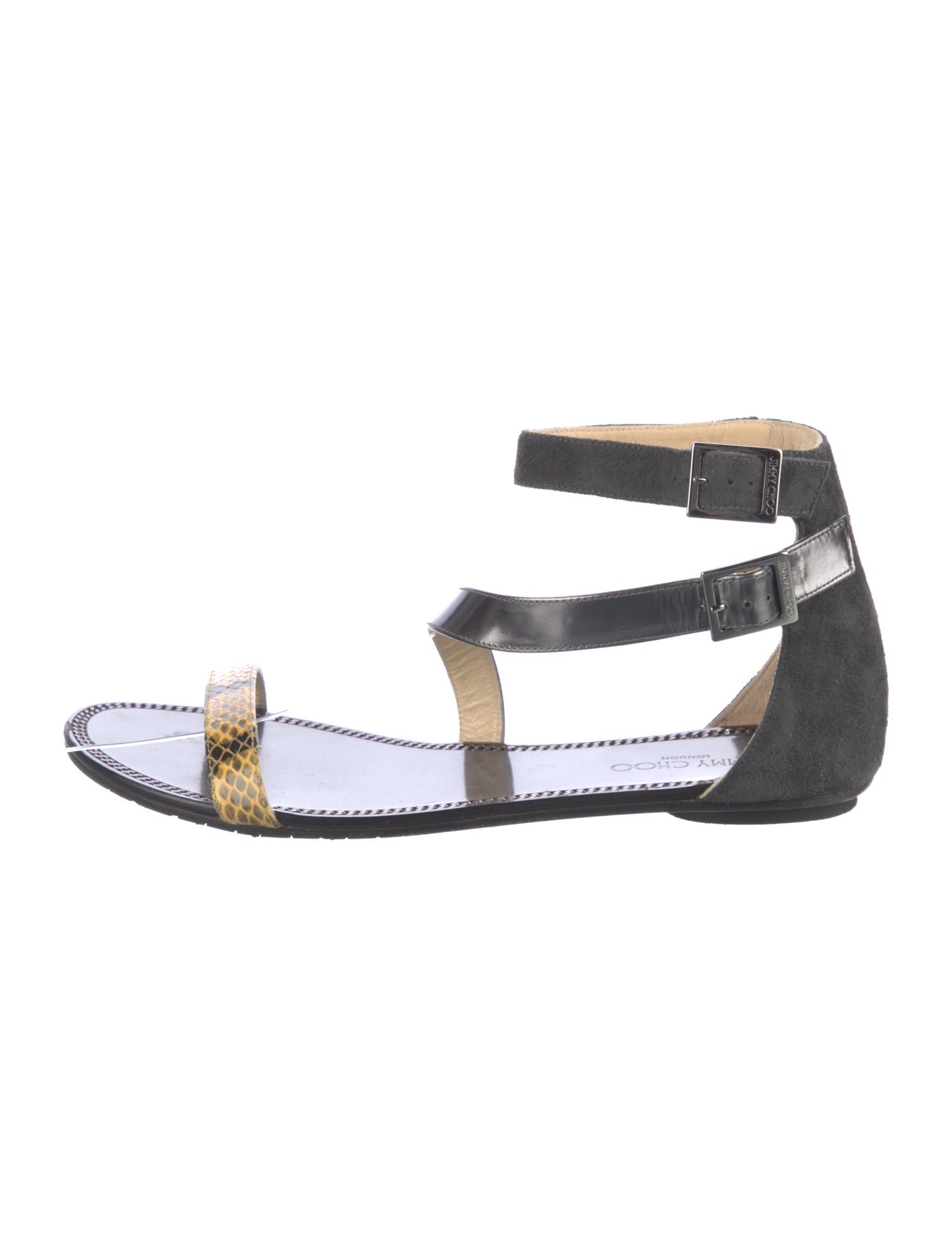 Jimmy Choo Leather Animal Print Gladiator Sandals