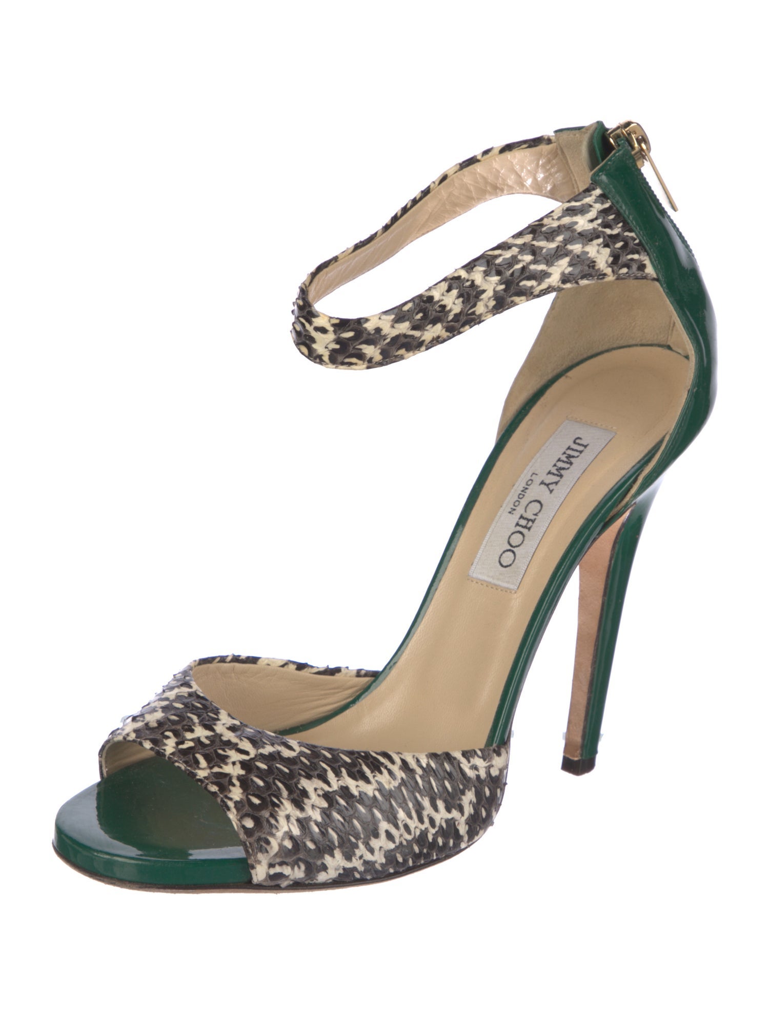 Jimmy Choo Leather Animal Print Sandals