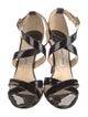Jimmy Choo Patent Leather Leather Trim Embellishment Sandals