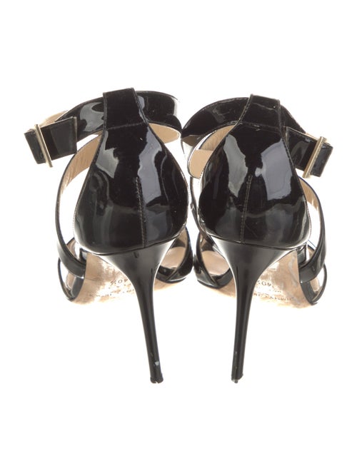 Jimmy Choo Patent Leather Leather Trim Embellishment Sandals