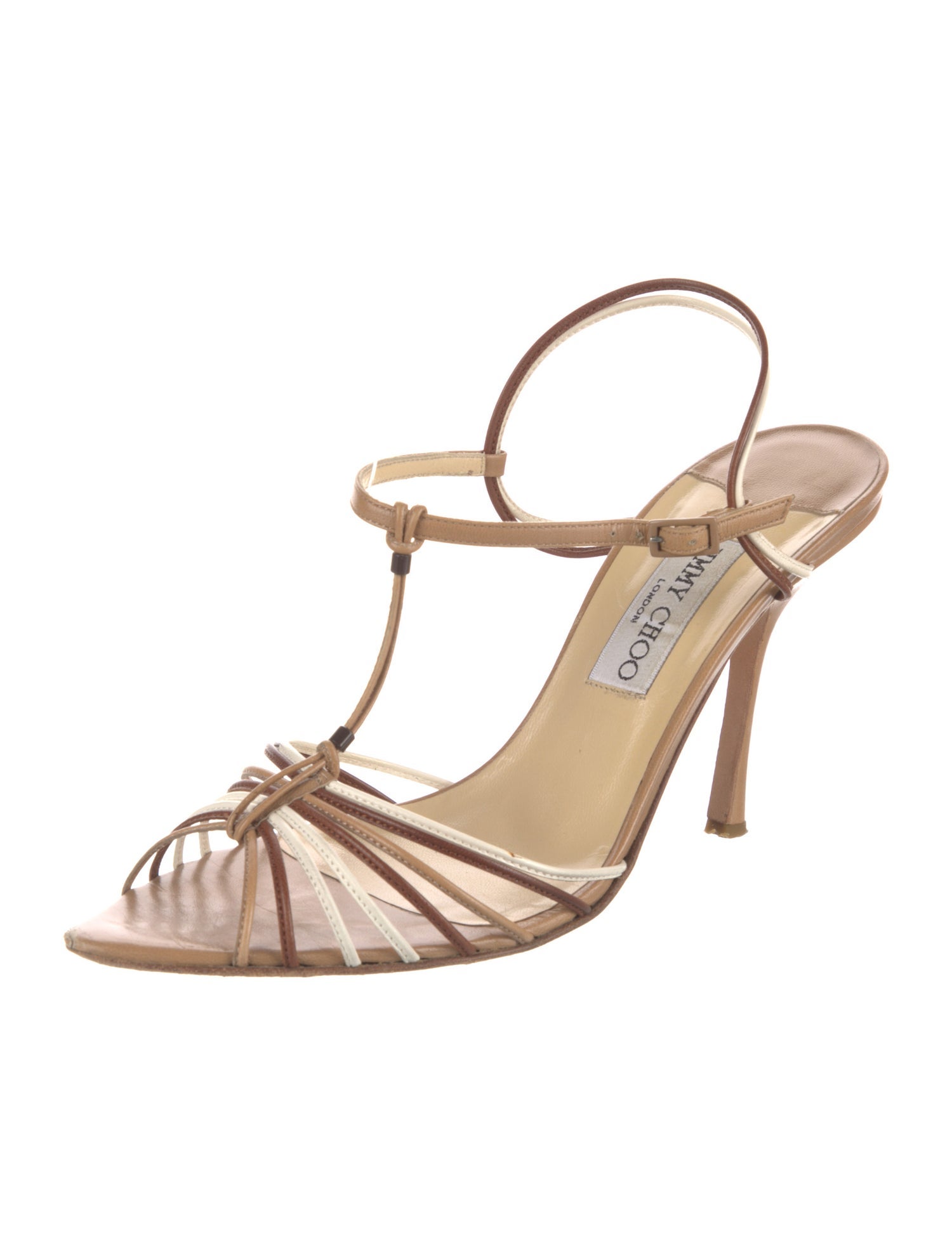 Jimmy Choo Leather T-Strap Sandals