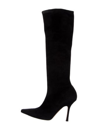 Jimmy Choo Suede Leather Trim Embellishment Boots