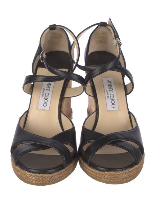 Jimmy Choo Leather Cutout Accent Espadrilles
