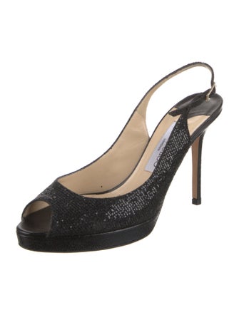 Jimmy Choo Glitter Slingback Sandals