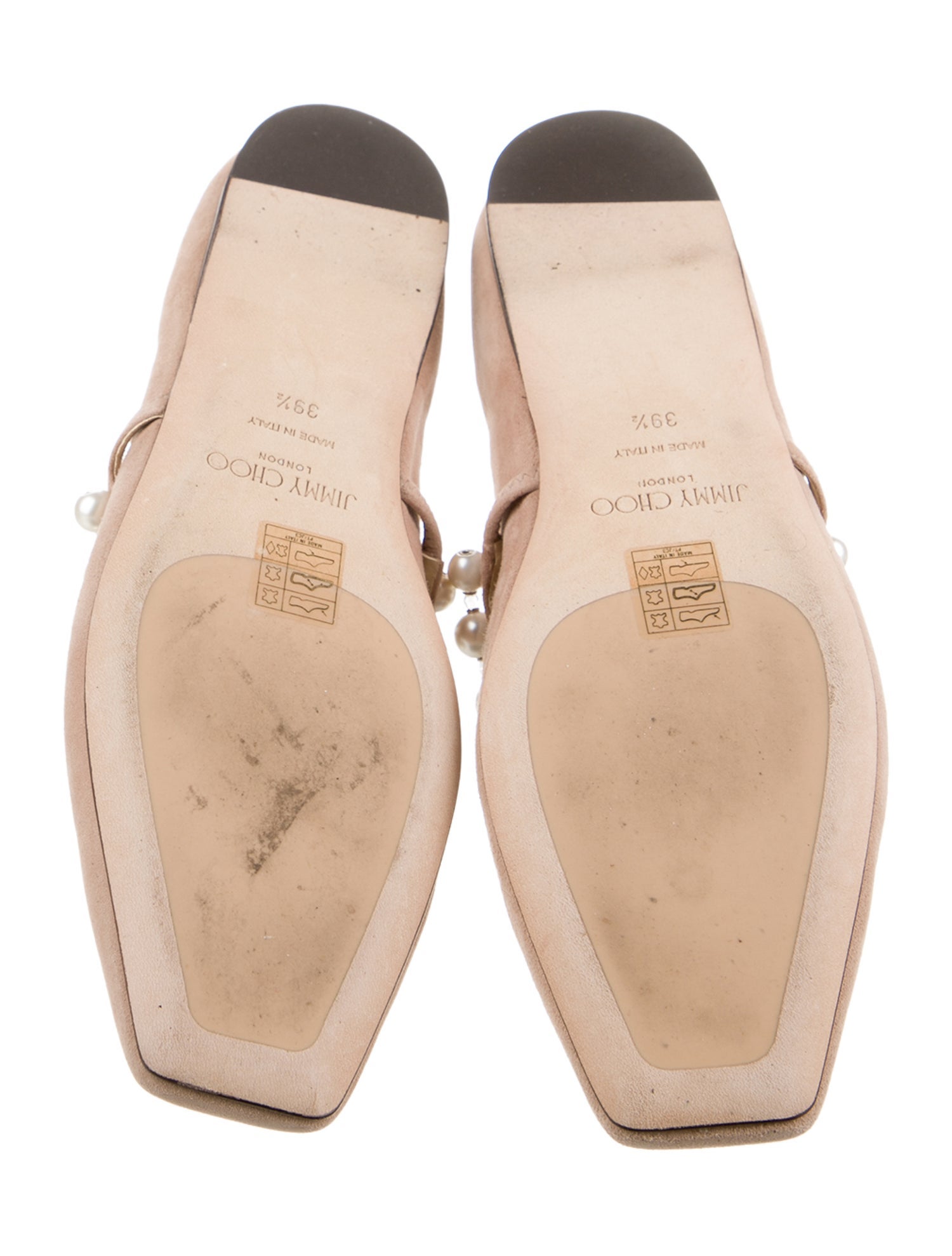 Jimmy Choo Suede Crystal Embellishments Ballet Flats