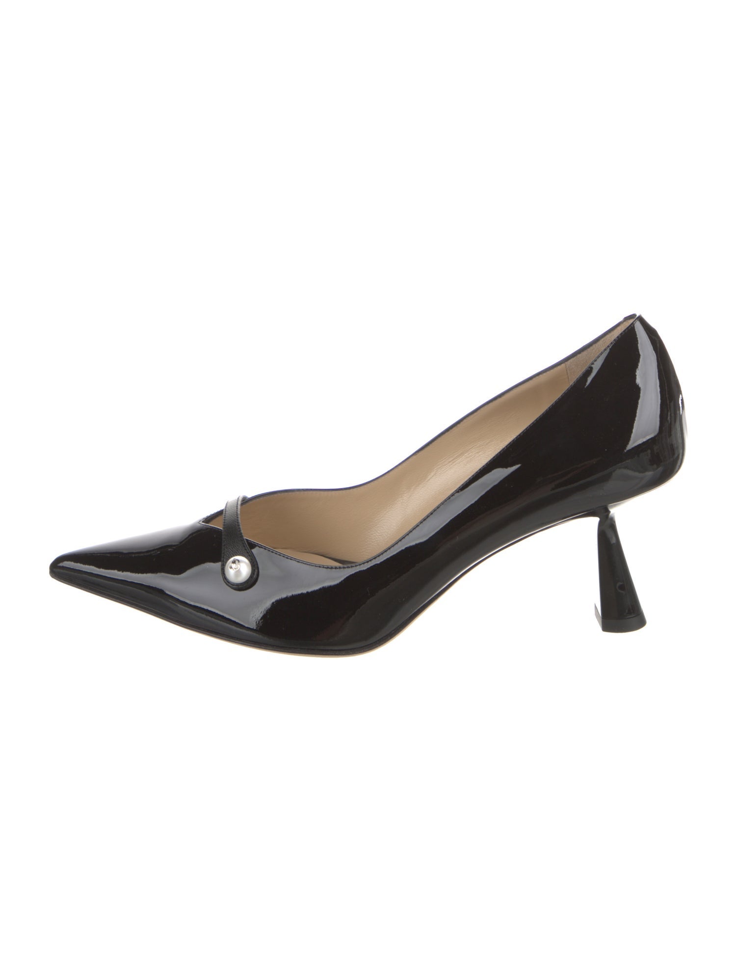 Jimmy Choo Faux Pearl Accents Patent Leather Pumps