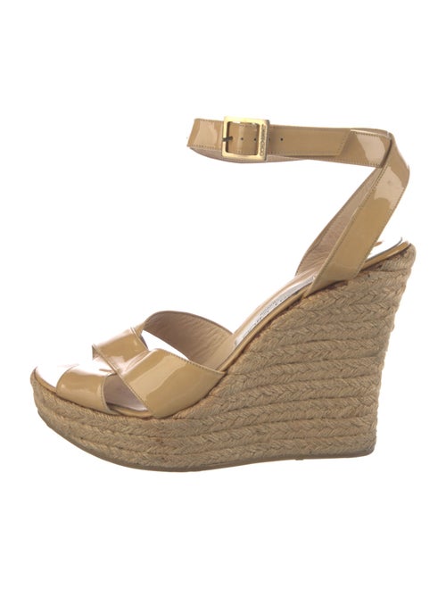 Jimmy Choo Patent Leather Cutout Accent Espadrilles