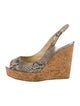 Jimmy Choo Snakeskin Animal Print Slingback Sandals