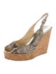 Jimmy Choo Snakeskin Animal Print Slingback Sandals