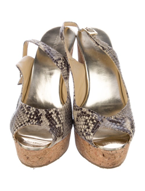 Jimmy Choo Snakeskin Animal Print Slingback Sandals