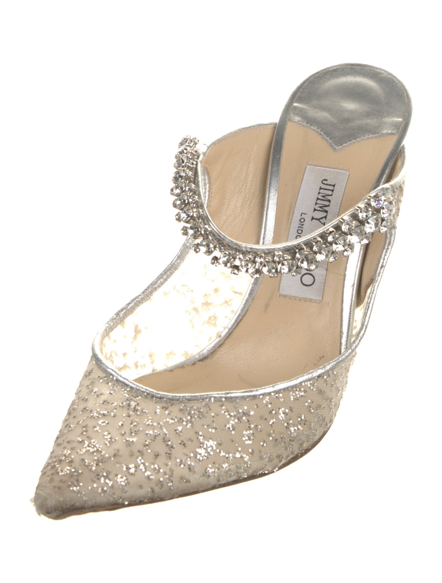 Jimmy Choo Mesh Mesh Accents Mules