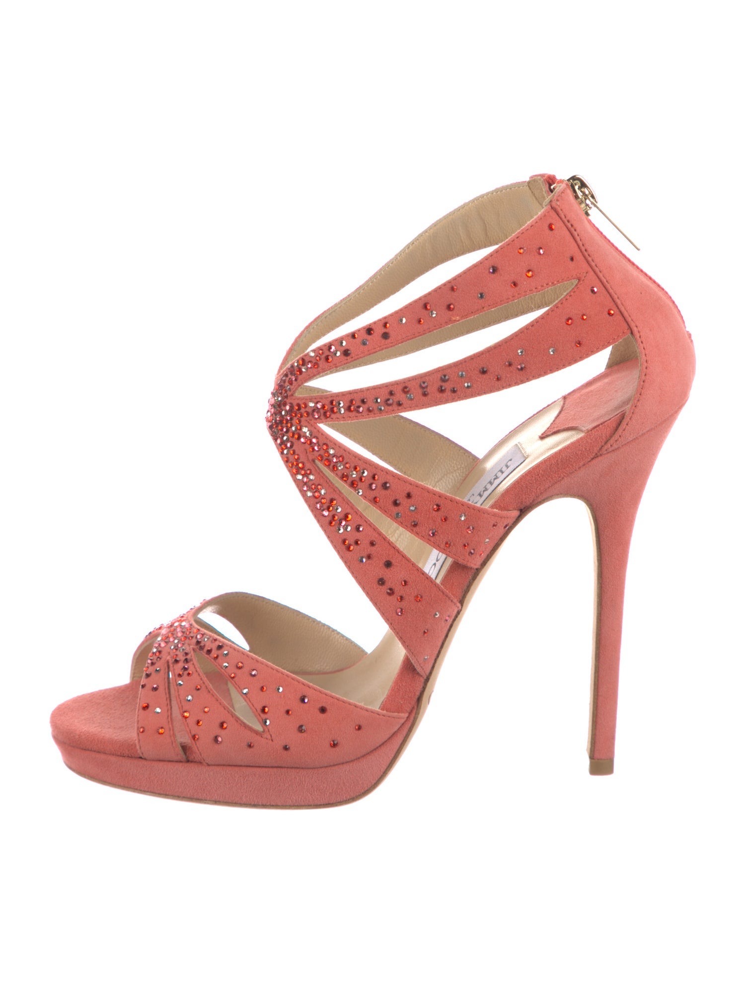 Jimmy Choo Suede Crystal Embellishments Sandals
