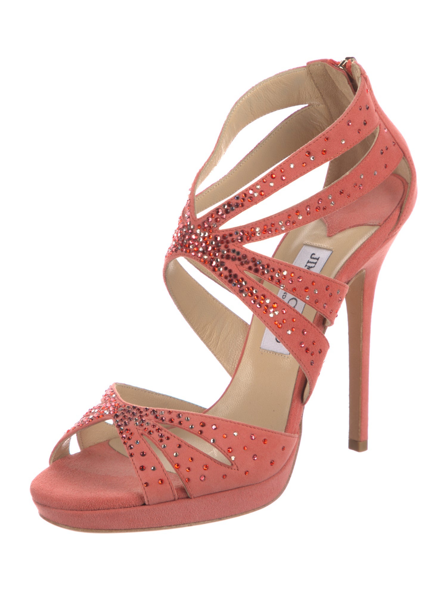 Jimmy Choo Suede Crystal Embellishments Sandals