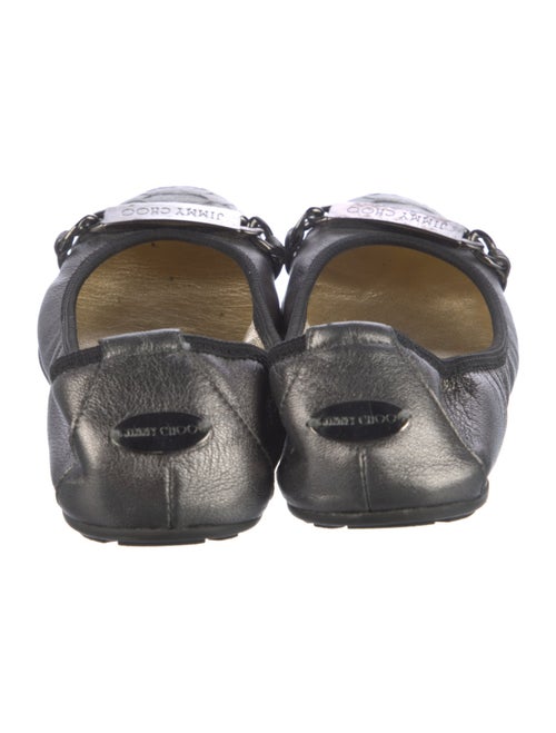 Jimmy Choo Leather Leather Trim Embellishment Ballet Flats