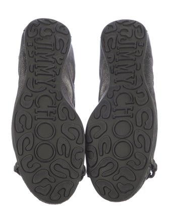 Jimmy Choo Leather Leather Trim Embellishment Ballet Flats