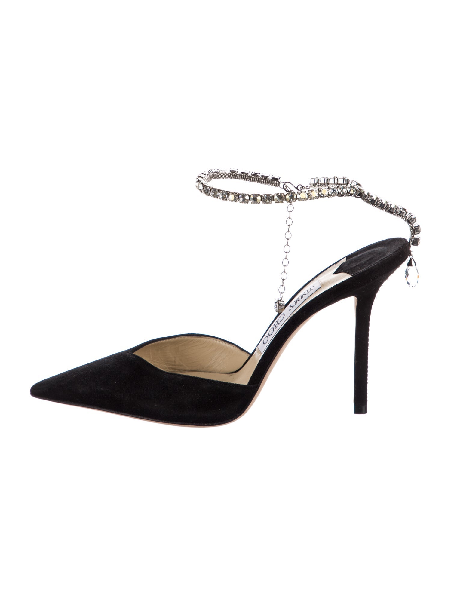Jimmy Choo Suede Crystal Embellishments Slingback Pumps