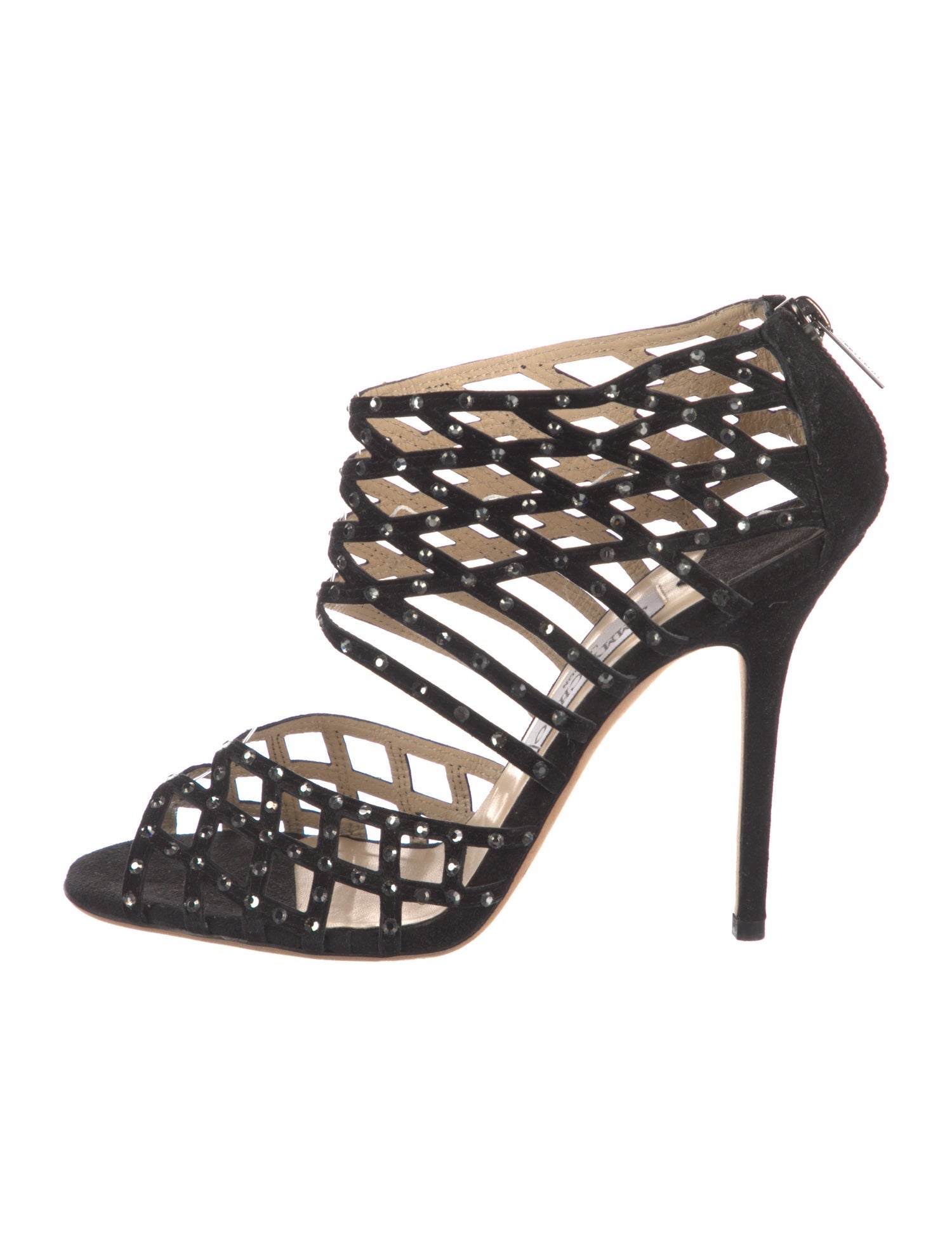 Jimmy Choo Suede Crystal Embellishments Sandals