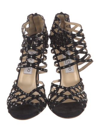 Jimmy Choo Suede Crystal Embellishments Sandals