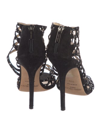 Jimmy Choo Suede Crystal Embellishments Sandals