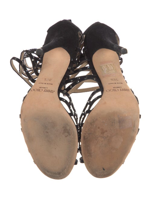 Jimmy Choo Suede Crystal Embellishments Sandals
