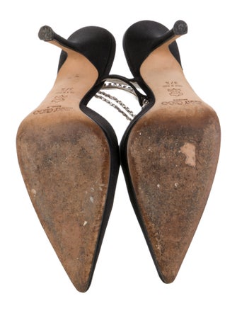 Jimmy Choo Satin Crystal Embellishments Slingback Pumps