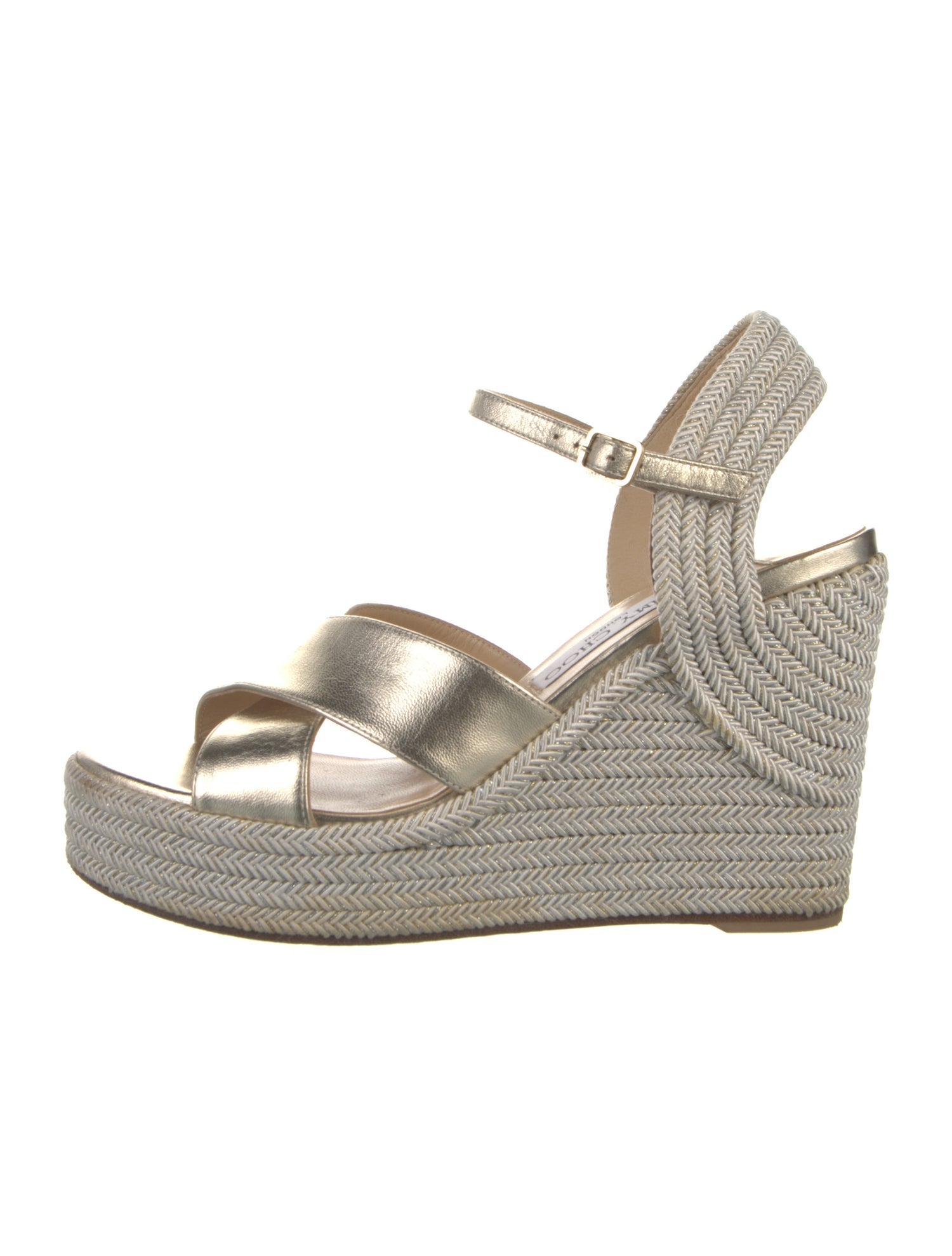 Jimmy Choo Leather Glitter Accents Slingback Pumps