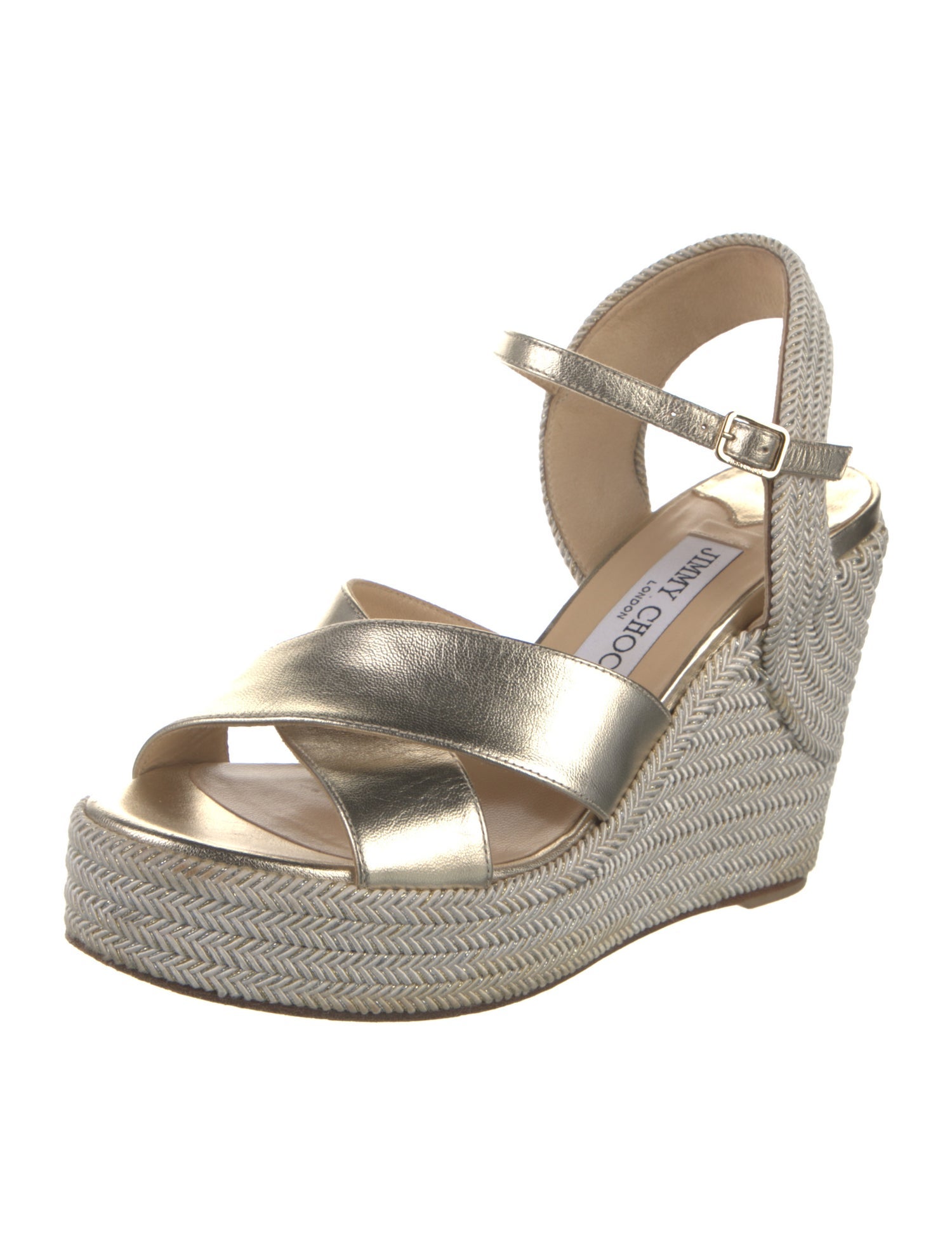 Jimmy Choo Leather Glitter Accents Slingback Pumps