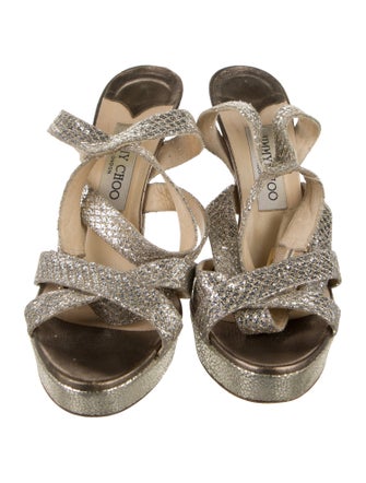 Jimmy Choo Mesh Animal Print Sandals