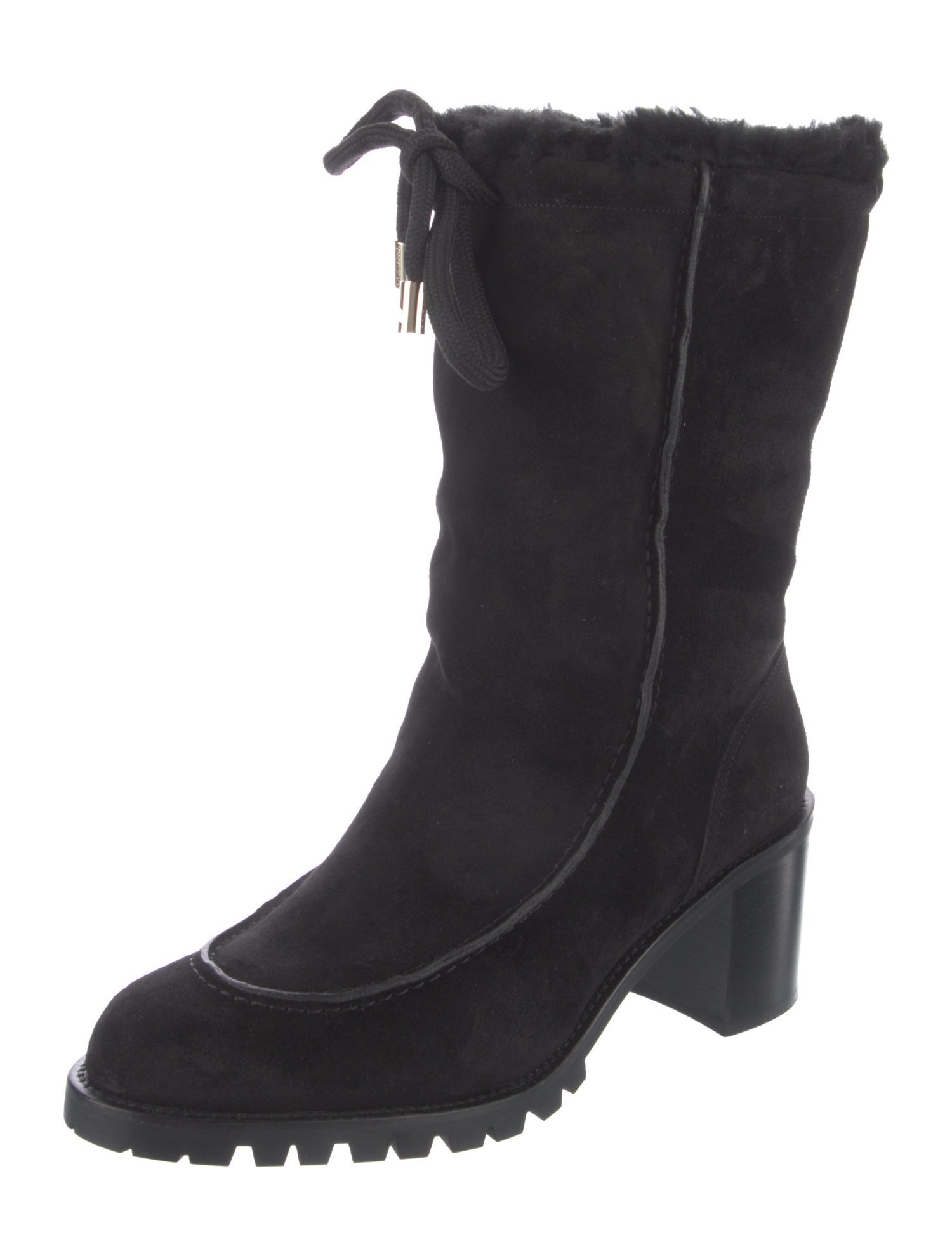 Jimmy Choo Suede Fur Trim Boots