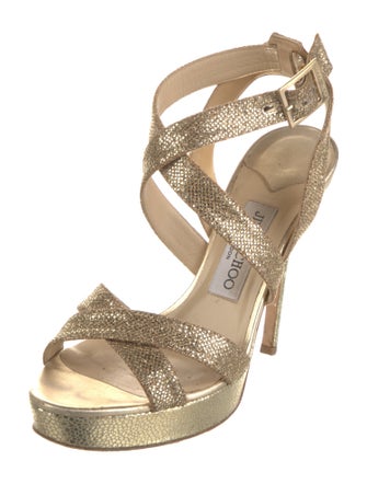 Jimmy Choo Glitter Glitter Accents Sandals