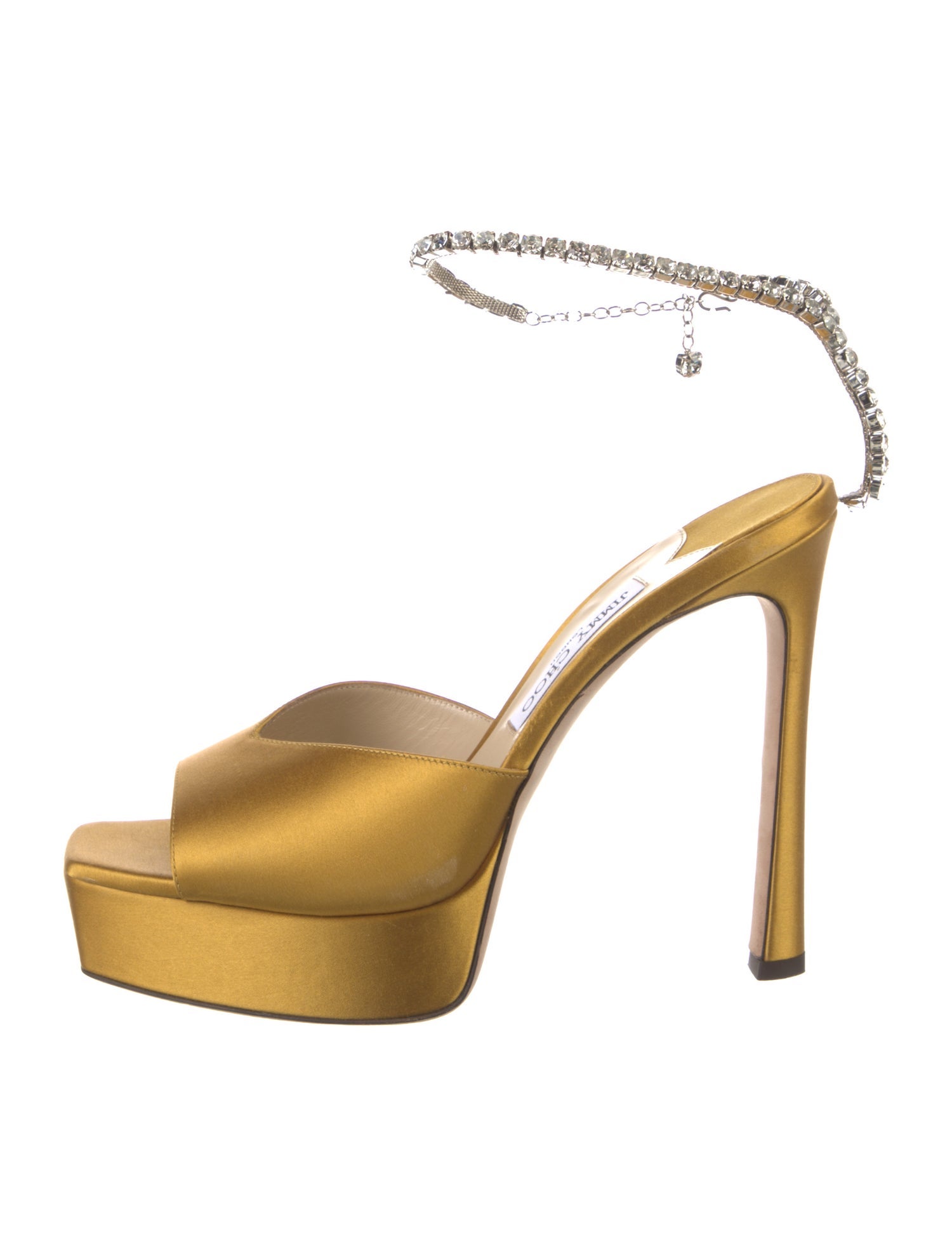 Jimmy Choo Satin Crystal Embellishments Sandals