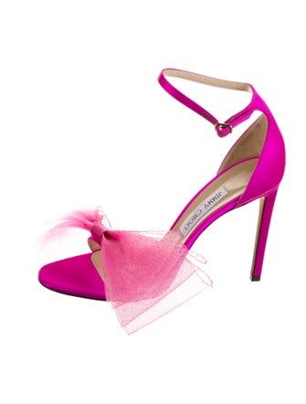 Jimmy Choo Satin Bow Accents Sandals
