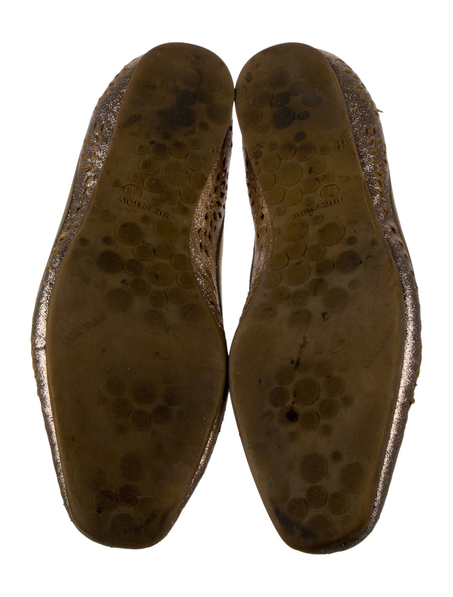 Jimmy Choo Glitter Lasercut Accents Ballet Flats