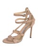 Jimmy Choo Suede Leather Trim Embellishment Sandals