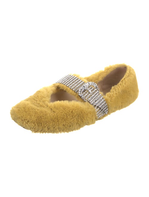 Jimmy Choo Fur Crystal Embellishments Moccasins