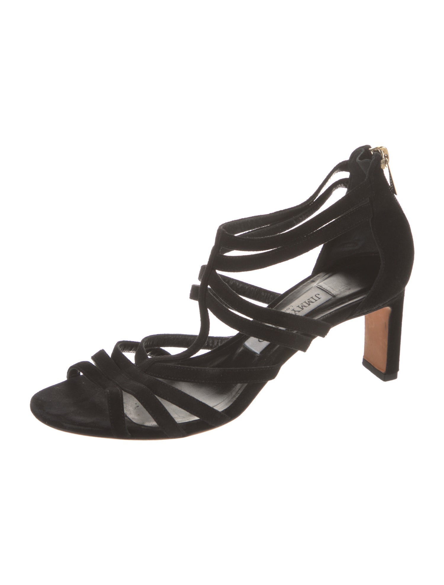 Jimmy Choo Suede Leather Trim Embellishment Sandals