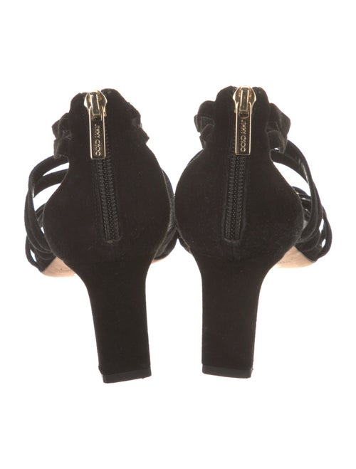Jimmy Choo Suede Leather Trim Embellishment Sandals