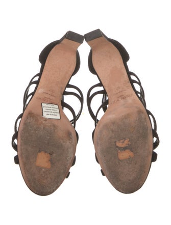 Jimmy Choo Suede Leather Trim Embellishment Sandals