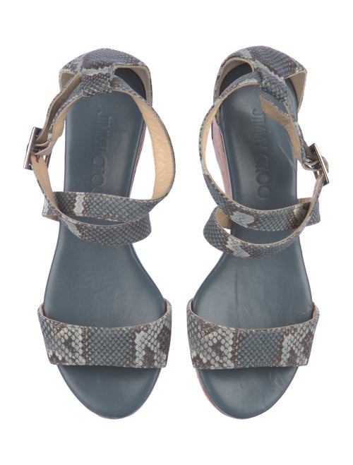 Jimmy Choo Embossed Leather Animal Print Espadrilles