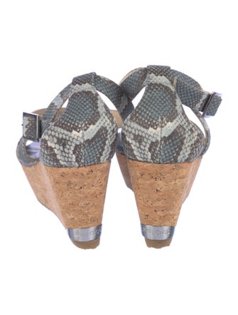 Jimmy Choo Embossed Leather Animal Print Espadrilles