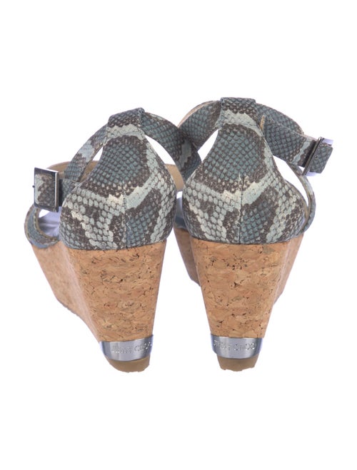 Jimmy Choo Embossed Leather Animal Print Espadrilles