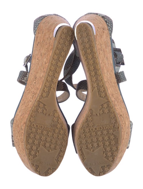 Jimmy Choo Embossed Leather Animal Print Espadrilles