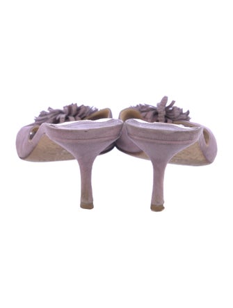 Jimmy Choo Leather Fringe Trim Accent Slides