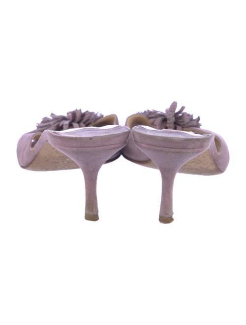 Jimmy Choo Leather Fringe Trim Accent Slides