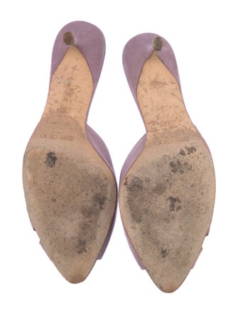 Jimmy Choo Leather Fringe Trim Accent Slides