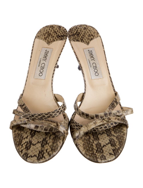 Jimmy Choo Snakeskin Animal Print Slides